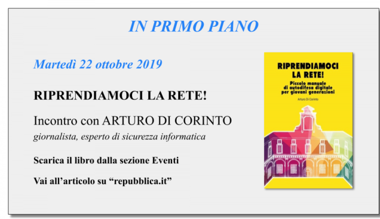Incontro con Arturo Di Corinto al Liceo Righi di Roma – Arturo Di Corinto